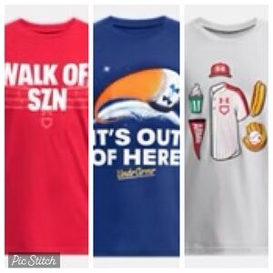 Under Armour Youth Small Graphic T-Shirt Bundle | 3 Tees | Baseball Graphics NWT